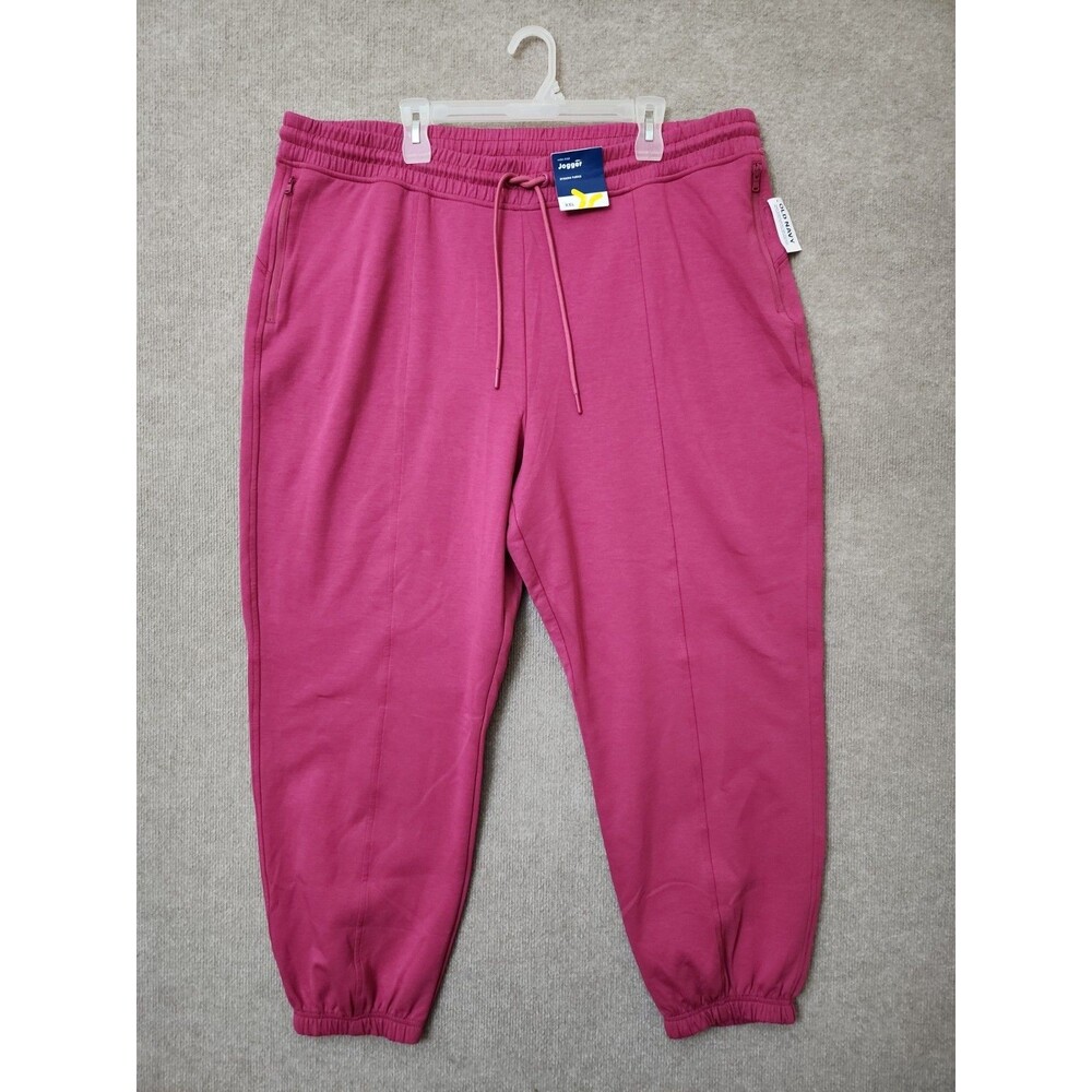 Old Navy Dynamic Fleece Jogger Sweatpants Women XXL Berry Pull On Drawstring NEW